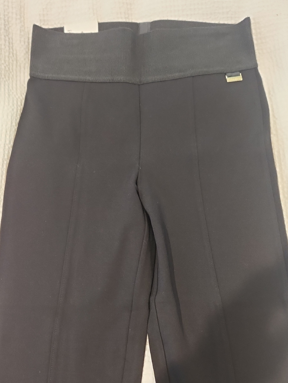 Calvin Klein Black Dress Pants With Wide Band Stretch Top Size L